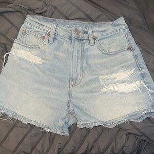 American Eagle Light Wash Distressed Jean Shorts